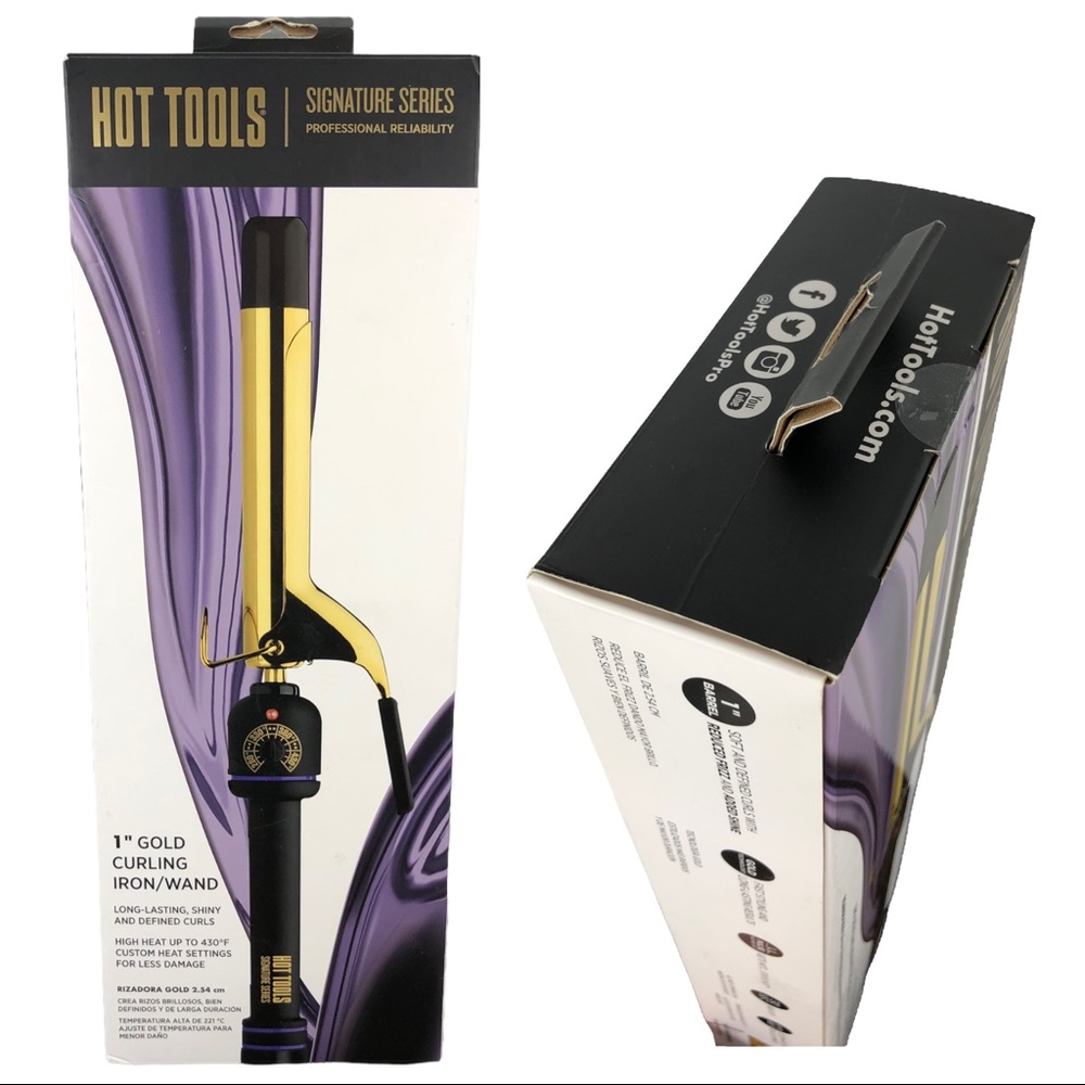 🆕 Hot Tools Pro Signature 1" Gold Curling Iron